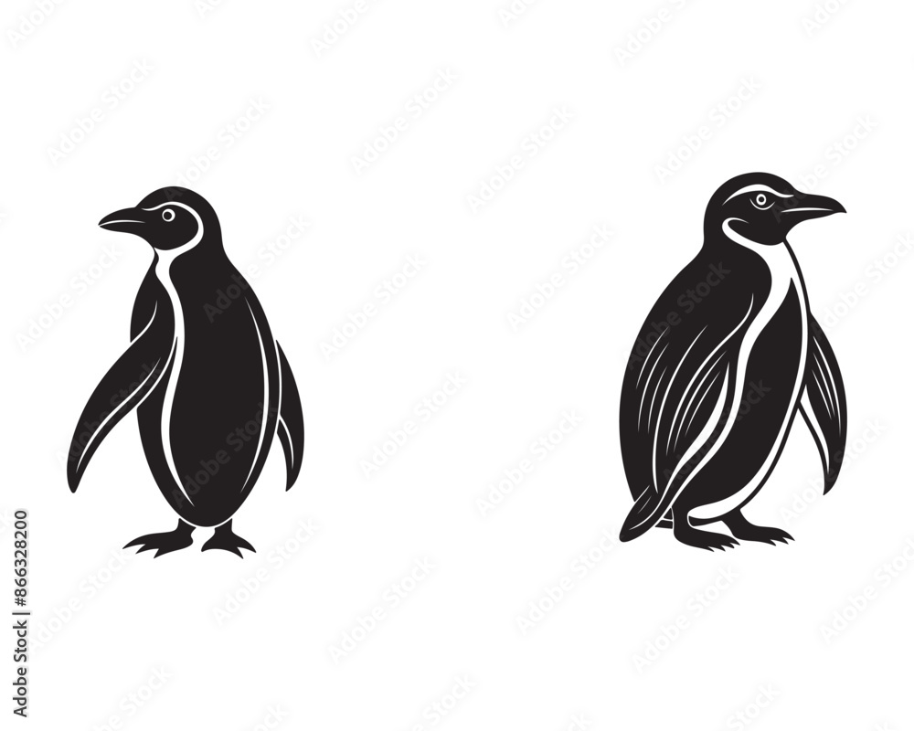 Naklejka premium Silhouette a penguin bird