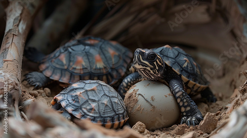 turtles hatching from eggs