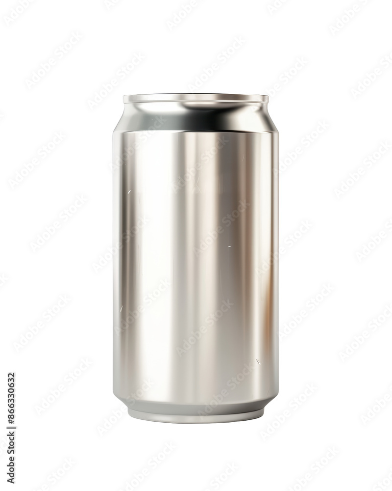 Blank silver can isolated on a white background, ideal for branding and product design presentations or advertising. Blank silver can isolated on a white background, ideal for branding and product design presentations or advertising.