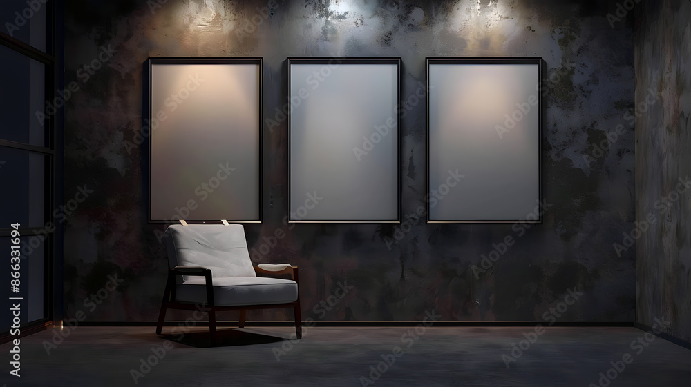 A blank photo frame on the wall A blank photo frame on the wall