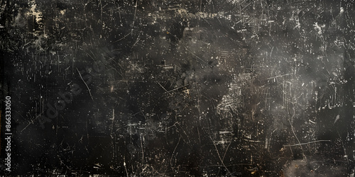 Edgy black grunge background with wear and tear, scuffs, and scratches, ideal for urban designs.