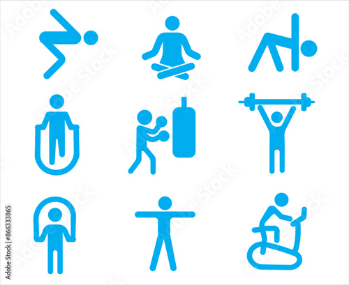 Sports icon pictogram set. Sport icons, sport pictograms vector illustration