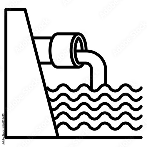 public service icon black line and black glyph