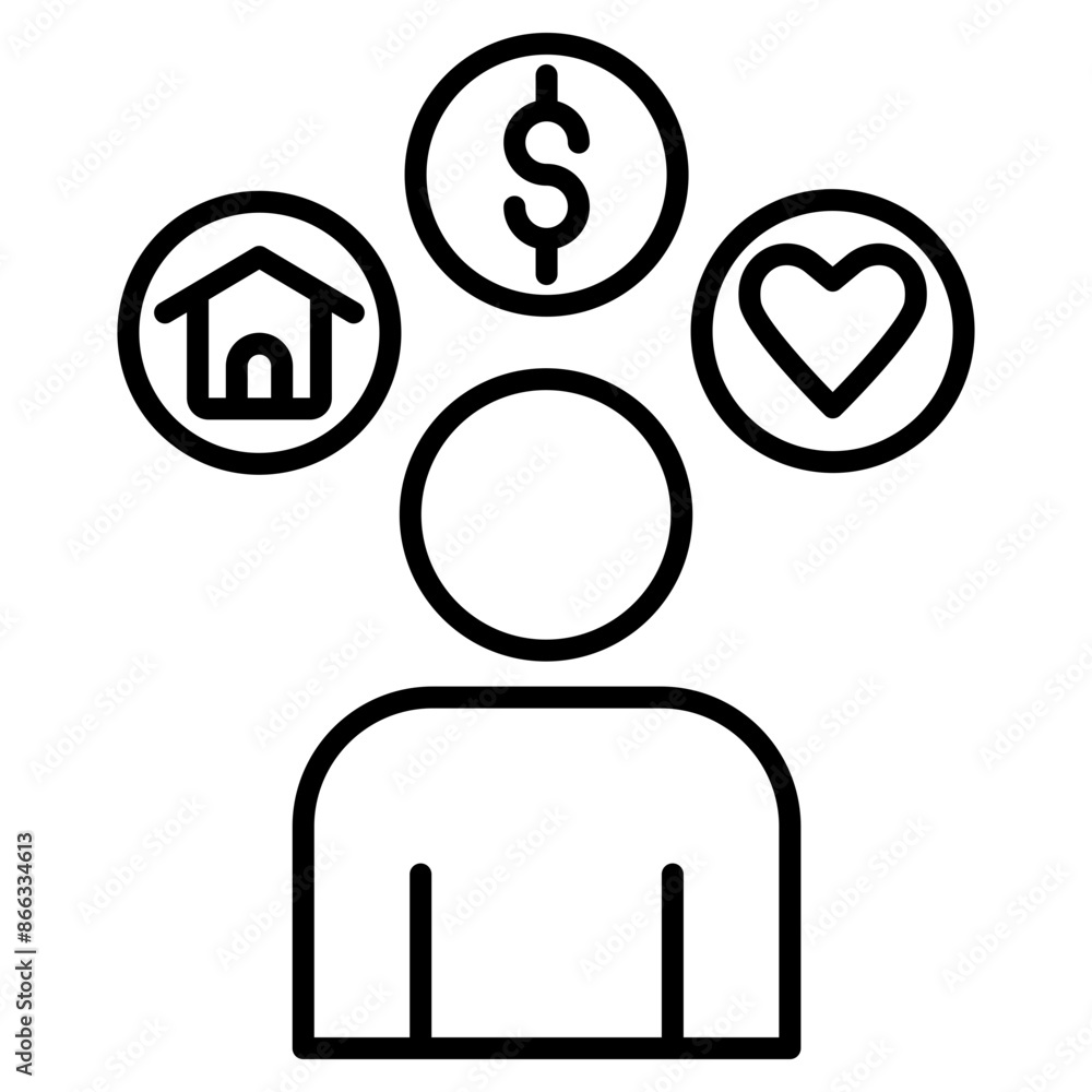 Fototapeta premium public service icon black line and black glyph
