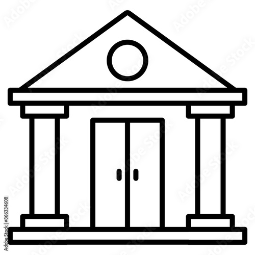 public service icon black line and black glyph