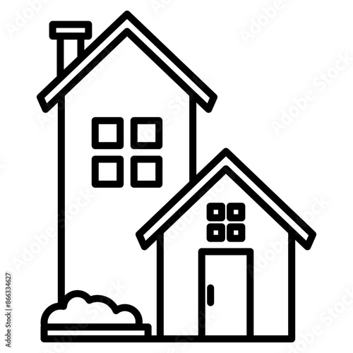 public service icon black line and black glyph
