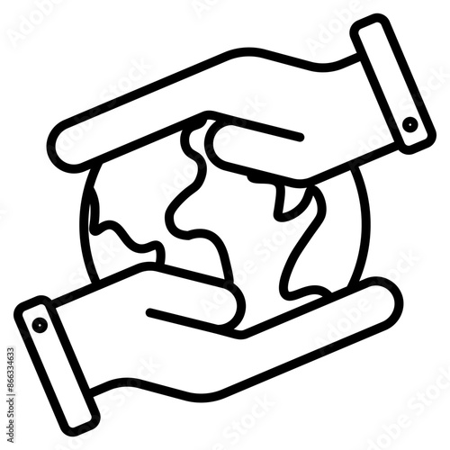 public service icon black line and black glyph