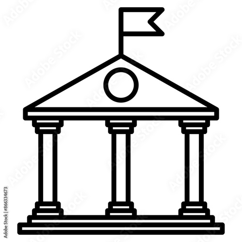 public service icon black line and black glyph