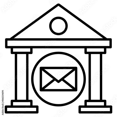 public service icon black line and black glyph