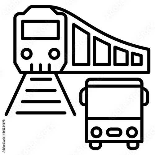 public service icon black line and black glyph