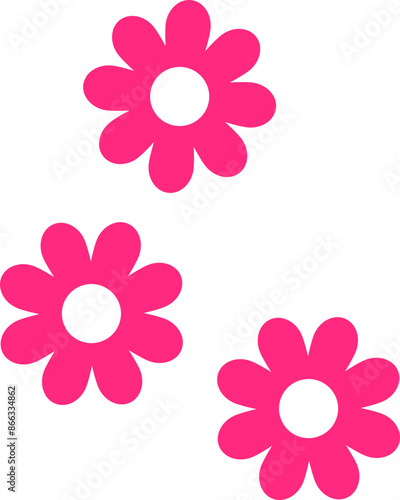 3 flowers vector illustration