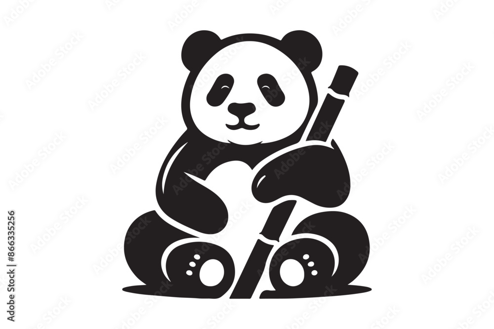 Panda sillhouatte vector illustration Panda sillhouatte vector illustration
