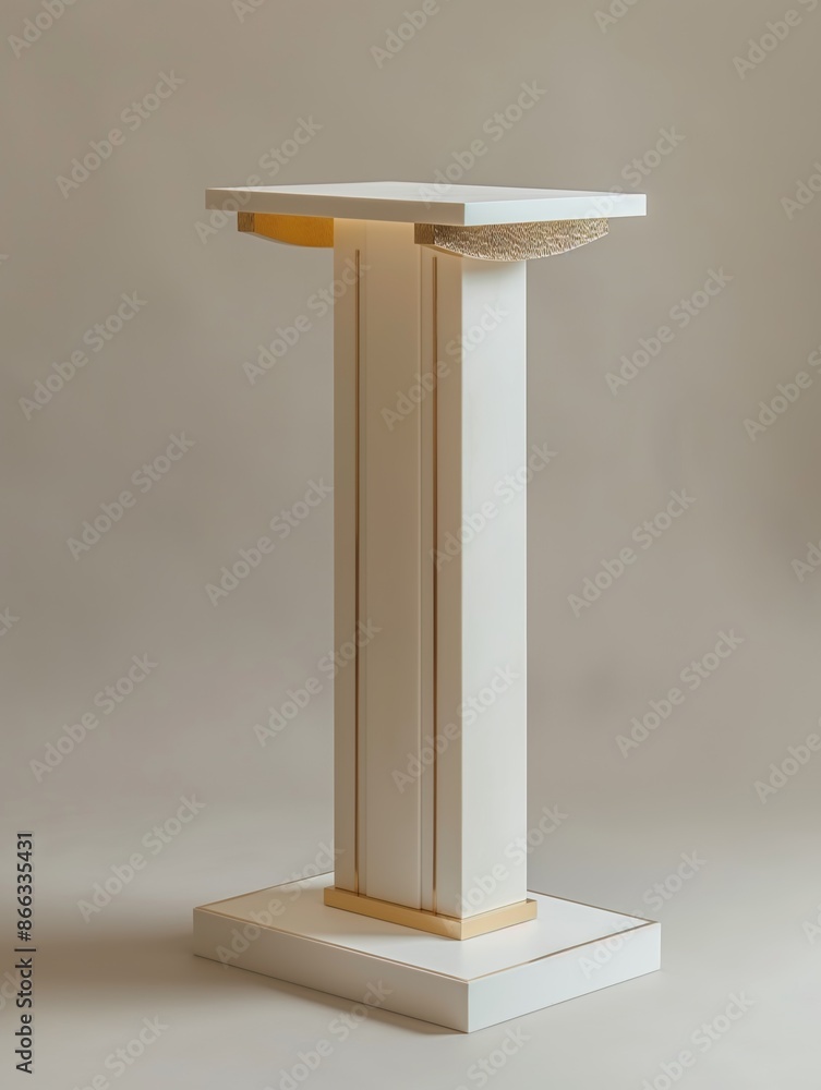 Luxurious Minimal White and Gold Podium with Sleek Design Luxurious Minimal White and Gold Podium with Sleek Design