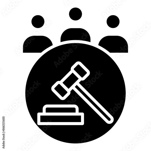 public service icon black line and black glyph