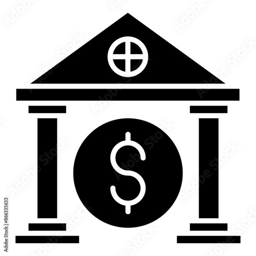 public service icon black line and black glyph