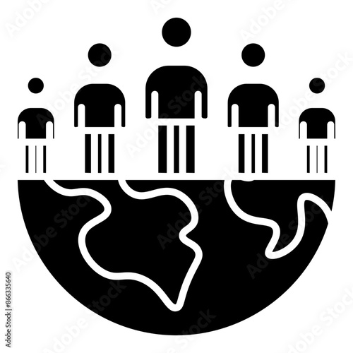 public service icon black line and black glyph