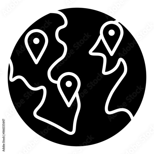 public service icon black line and black glyph