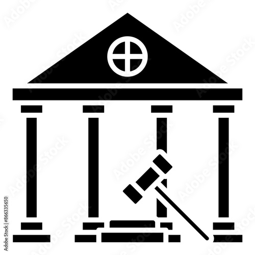 public service icon black line and black glyph