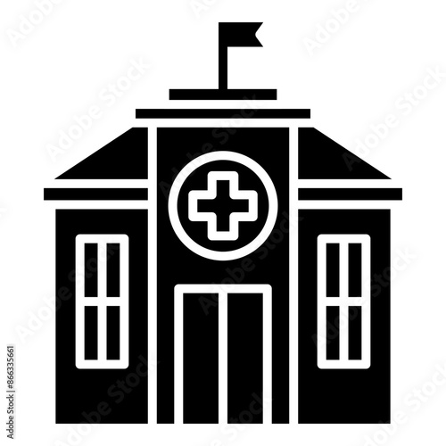 public service icon black line and black glyph