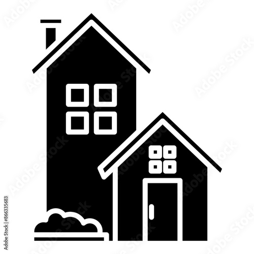 public service icon black line and black glyph