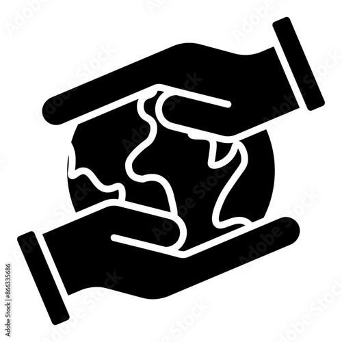 public service icon black line and black glyph