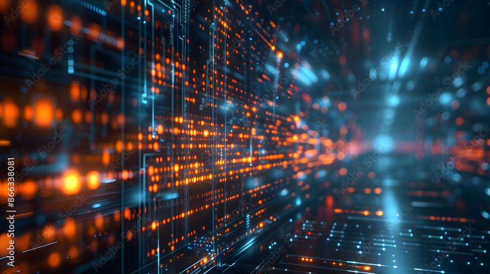 Obraz premium Futuristic Digital Technology and Data Network Background