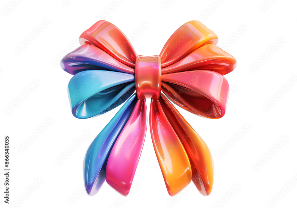 Rainbow colored bow on transparent background. Rainbow colored bow on transparent background.