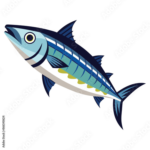 Fresh atlantic mackerel  on a white background