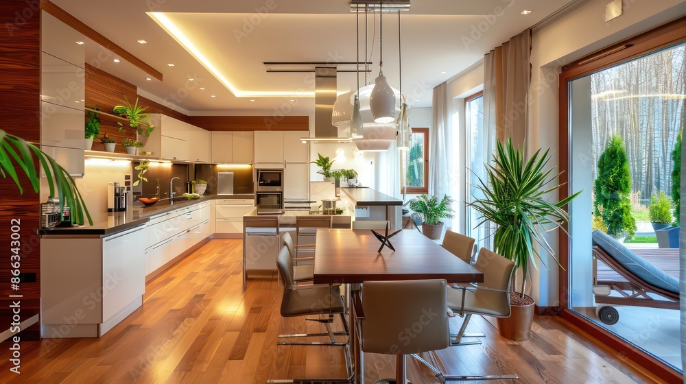Fototapeta premium kitchen interior of a modern house apartment