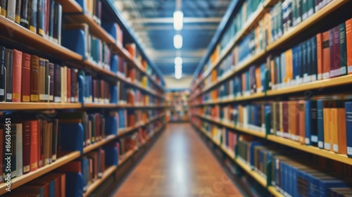 Wallpaper Mural Rows of Bookshelves in a University Library Torontodigital.ca