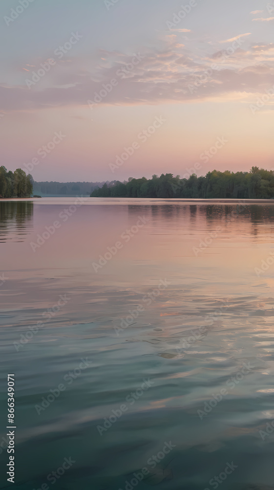 Obraz premium sunset over the river