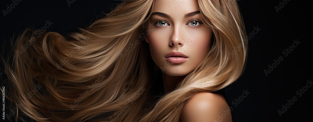 Obraz premium Brunette with healthy long hair