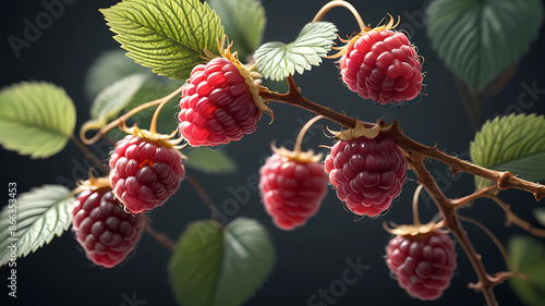 Raspberry branch, elegant, luxury, clean, smooth, elegant, beautiful, highly detailed, sharp focus, studio photography, xf iq 4, 1 5 0 mp, 5 0 mm, iso 2 0 0, 1 / 1 6 0 s, realistic, natural light, oct photo