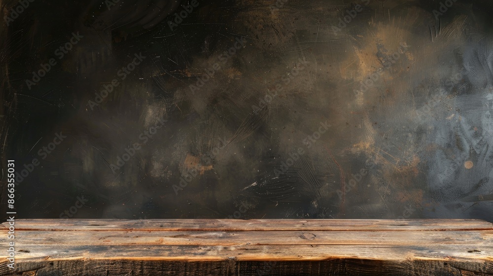 Empty space on antique wooden table Empty space on antique wooden table