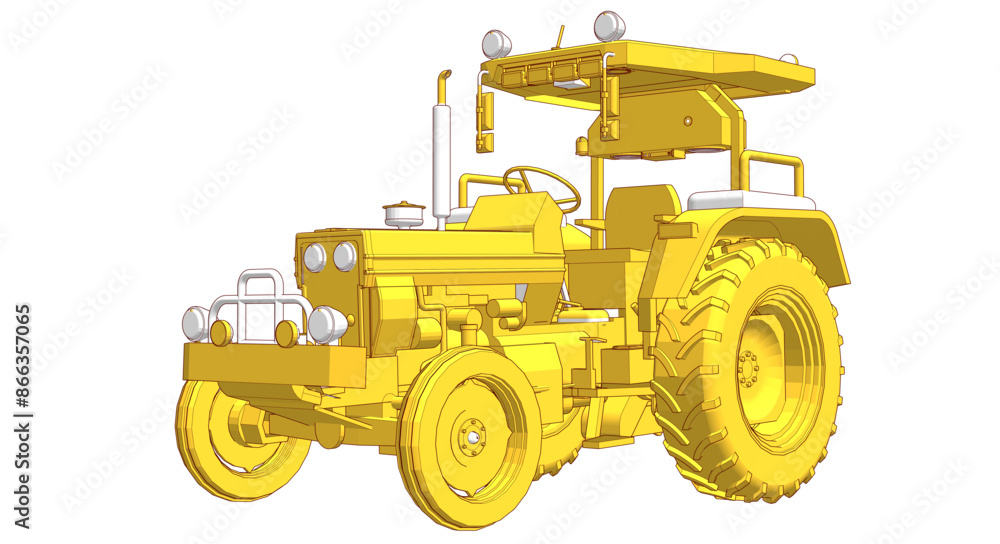 Obraz premium tractor graphic sketch 3d illustration