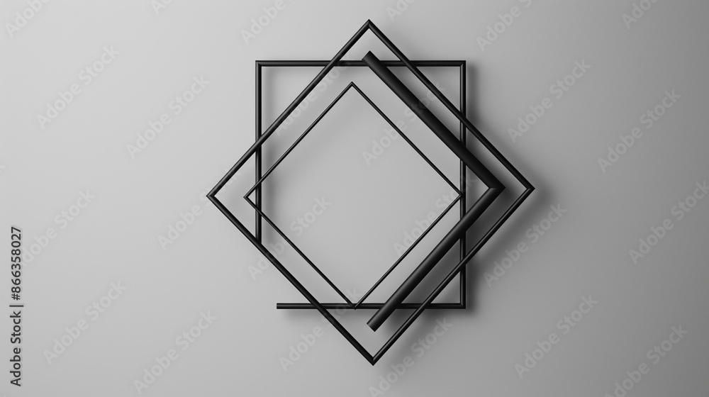 Monochrome geometry tools forming a precise square on a white backdrop. Monochrome geometry tools forming a precise square on a white backdrop.