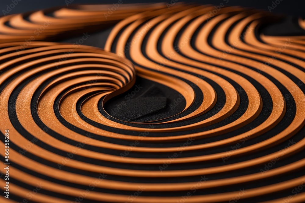 Fototapeta premium Abstract kinetic sculpture with magnetic sand patterns, influenced by magnets, 8k