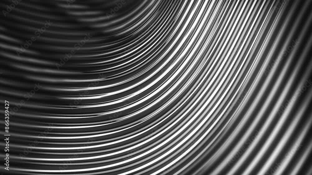 Elegant metal background. Swimming gray modern animation of curved stripes. Looping 4K Elegant metal background. Swimming gray modern animation of curved stripes. Looping 4K