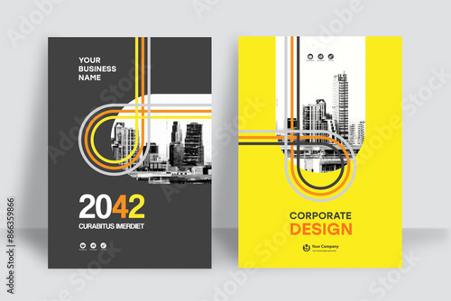 City Background Business Book Cover Design Template