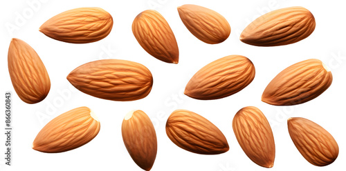 Wallpaper Mural Set of delicious almonds isolated on transparent background Torontodigital.ca