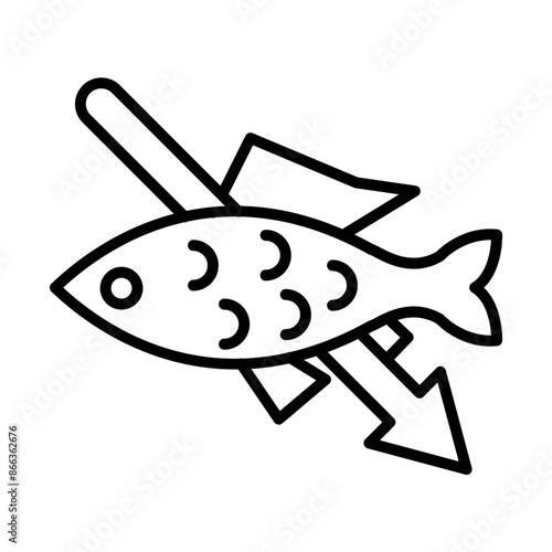 Spearfishing line icon