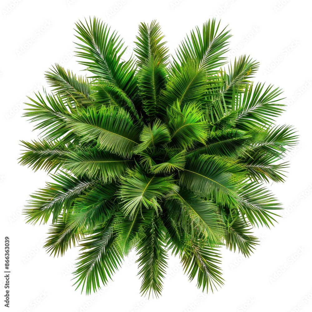 Top View of Symmetrical Palm Fronds Top View of Symmetrical Palm Fronds