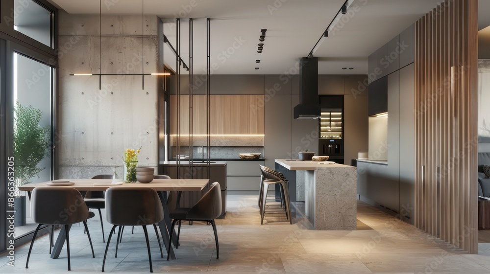 Fototapeta premium clean interior design of modern kitchen, home. different angles, professional photography