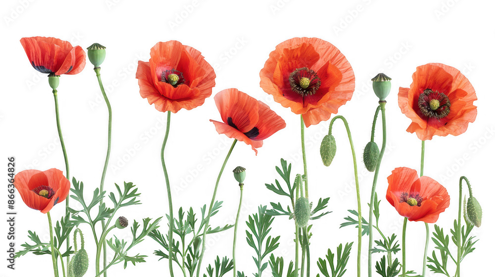 Red Poppy Flowers in Bloom Red Poppy Flowers in Bloom
