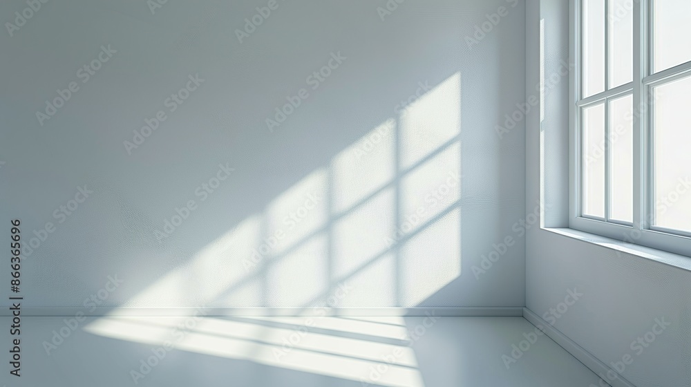 Minimalist Room with Sunlight Streaming Through Window Minimalist Room with Sunlight Streaming Through Window
