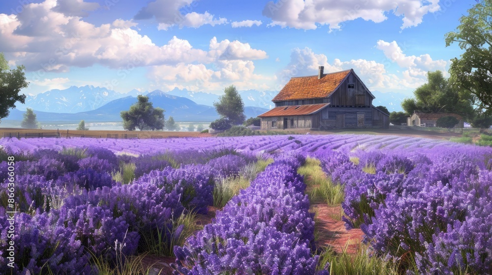 Lavender fields and farmhouse. Lavender fields and farmhouse.