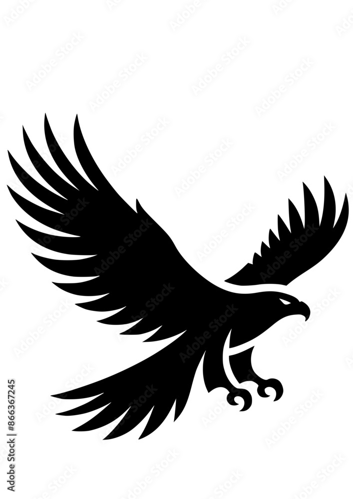 Obraz premium Hawk SVG, Eagle SVG, Bird SVG, Hunting SVG, Predator SVG, Hawk Silhouette, Hawk Vector, Clipart, Cut file for Cricut SVG, JPG, PNG