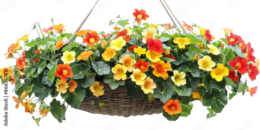 Colorful Hanging Basket of Nasturtiums Colorful Hanging Basket of Nasturtiums