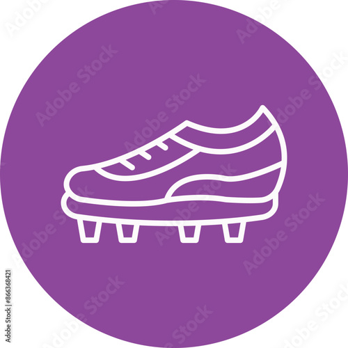 Cleats line circle icon