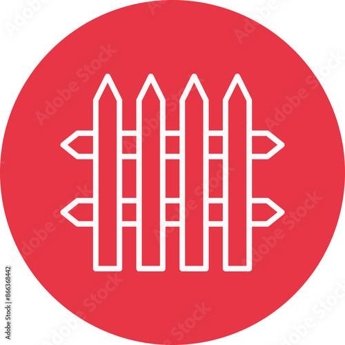 Fencing line circle icon